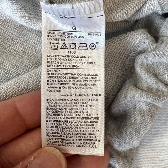 Old Navy Women's Long Sleeve Split Back Sweatshirt Tie Hem Gray Size Large - Picture 7 of 14